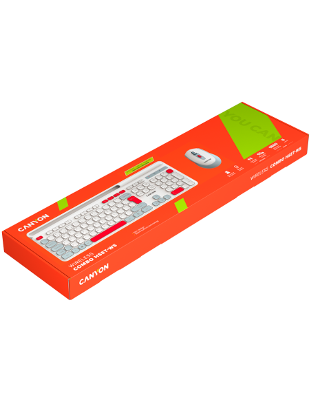 CANYON HSET-W5 Keyboard+Mouse AAA+AA Wireless White