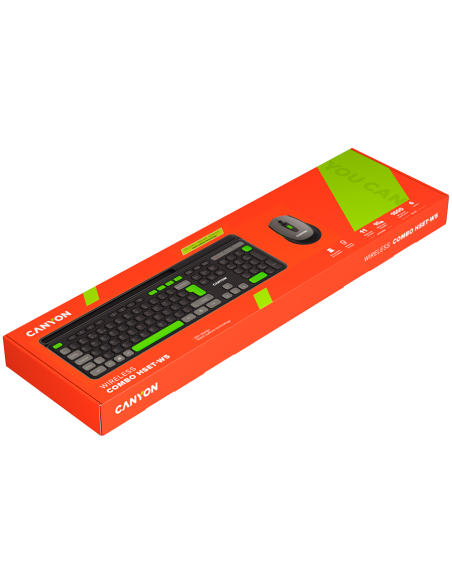 CANYON HSET-W5 Keyboard+Mouse AAA+AA Wireless Black
