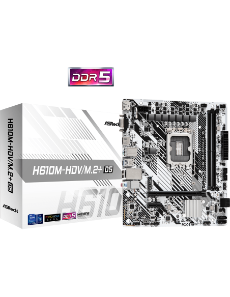 Дънна платка ASRock H610M-HDV/M.2+ D5 LGA1700