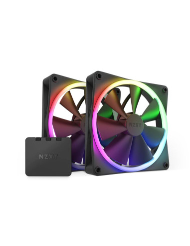 Комплект вентилатори NZXT F140 RGB Black 2 броя и NZXT RGB контролер