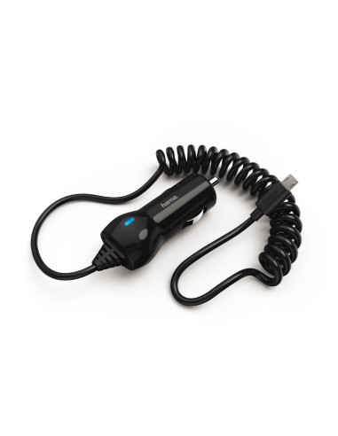 Зарядно за кола HAMA, 10-24V, Micro USB, 1.2 A, Черен