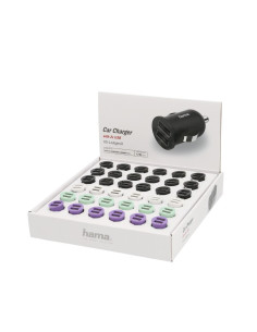 Зарядно за кола HAMA, 2 x USB, 2.4 A, Различни цветове