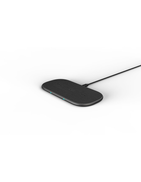 Безжично зарядно RAPOO XC260, Qi, Двойно, 7.5W/10W, Черен