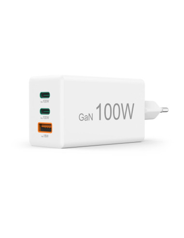 HAMA Бързо зарядно 220V, 100 W GaN, 2x USB-C PD, 1x USB-A QC