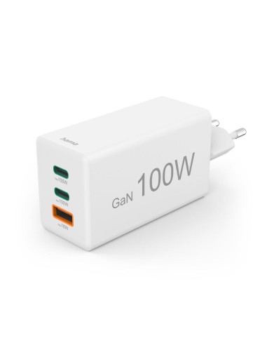 HAMA Бързо зарядно 220V, 100 W GaN, 2x USB-C PD, 1x USB-A QC