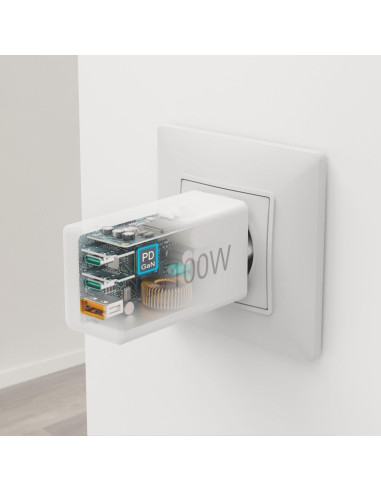 HAMA Бързо зарядно 220V, 100 W GaN, 2x USB-C PD, 1x USB-A QC