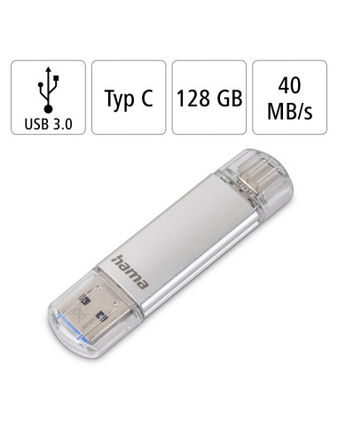 Флаш памет -quot,C-Laeta-quot,, USB-C USB 3.1/3.0, 128 GB, HAMA-181073