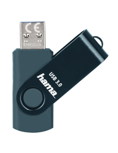 USB памет HAMA Rotate, 256GB,USB 3.0  90 MB/s, Петролно синьо