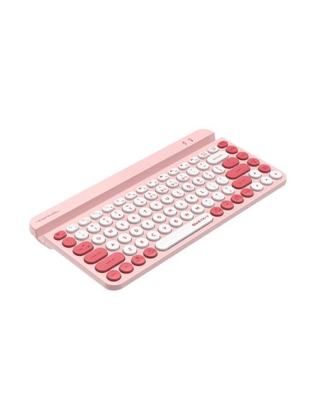 Безжична клавиатура A4tech Fstyler FBK30, Bluetooth, 2.4G, Стойка за телефон, Кирилизирана, Розова