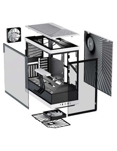 Кутия HYTE Y40 Tempered Glass, Mid-Tower, Бяло и Черно