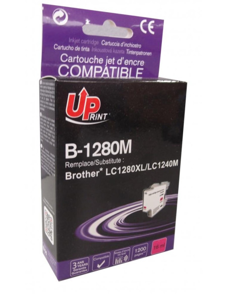 Мастилница UPRINT LC1280XL/1240, BROTHER, Magenta