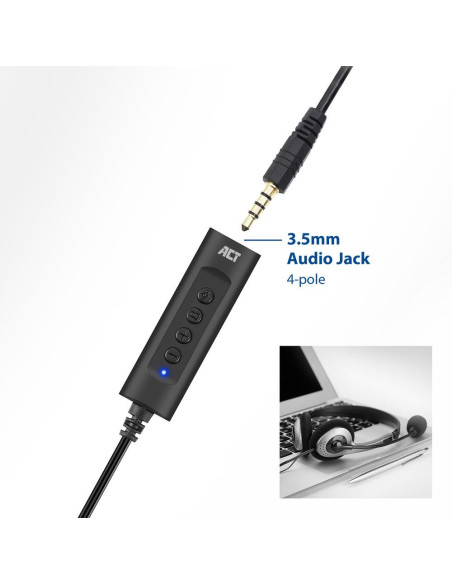 Звукова карта Ewent AC9360, 2.0, USB, 3.5 mm, Черна