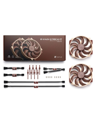 Комплект вентилатори Noctua NF-A14x25r G2 PWM Sx2-PP, 2 x Fan 140mm