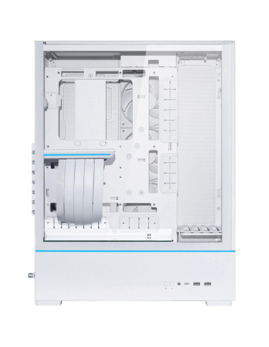 Кутия Lian-Li SUP01W Mid-Tower, Tempered Glass, Бяло