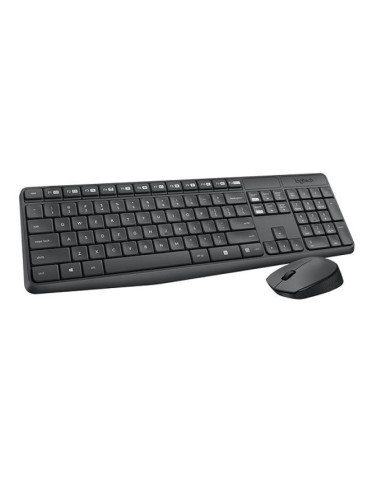 Kомплект безжични клавиатура с мишка Logitech MK235, Тъмносив