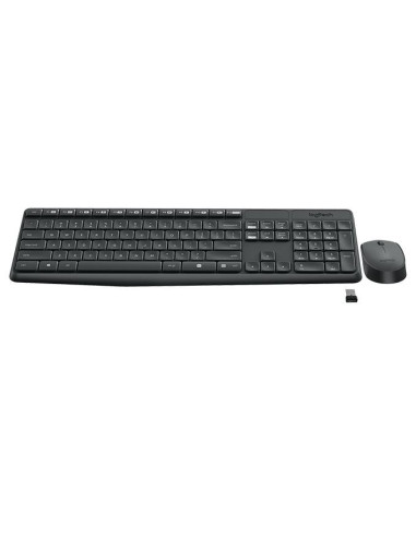 Kомплект безжични клавиатура с мишка Logitech MK235, Тъмносив