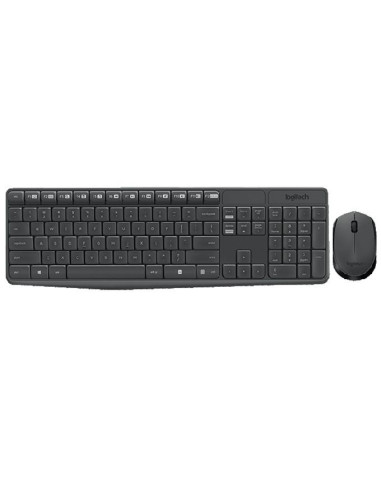 Kомплект безжични клавиатура с мишка Logitech MK235, Тъмносив