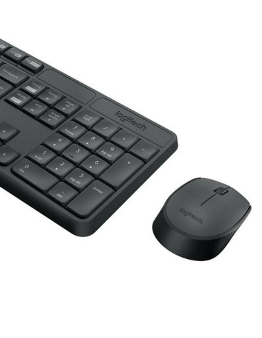 Kомплект безжични клавиатура с мишка Logitech MK235, Тъмносив