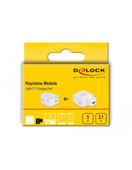 Модул Delock, USB-C порт за зареждане, За монтаж на панел Keystone
