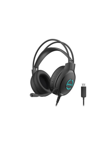 Слушалки с микрофон A4TECH Fstyler FH300U, LED Backlit, Черни
