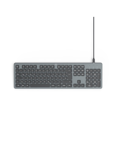 HAMA Жична Клавиатура -quot,CK-400-quot,, Х-структурна, USB-A, USB-C, AI бутон, светеща