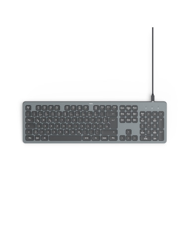 HAMA Жична Клавиатура -quot,CK-400-quot,, Х-структурна, USB-A, USB-C, AI бутон, светеща