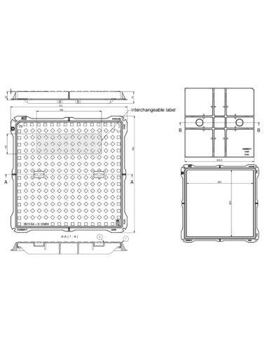 Чугунен капак 600x600 C250 /P/ H51