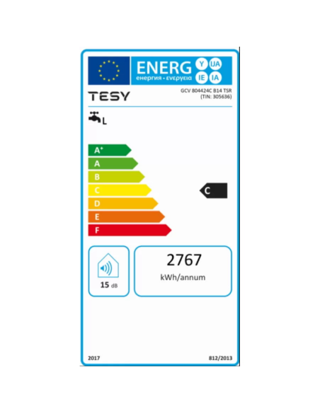 Електрически бойлер TESY Anticalc Ceramic 82л. 2400W, вертикален