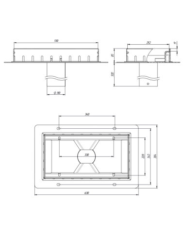 Линеен отводнител за мостове с чугунена решетка D400