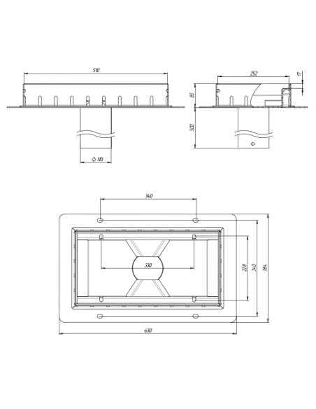 Линеен отводнител за мостове с чугунена решетка D400