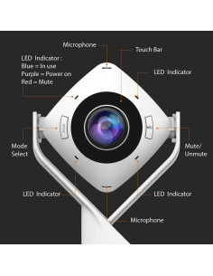 Уеб камера j5create JVCU360 All Around UltraHD,1080p, микрофон, USB, 360-deg, 2