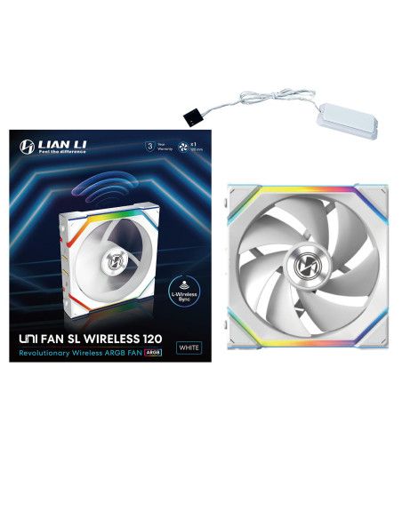 Вентилатор Lian Li UNI FAN SL Wireless ARGB PWM - 120 mm Бял