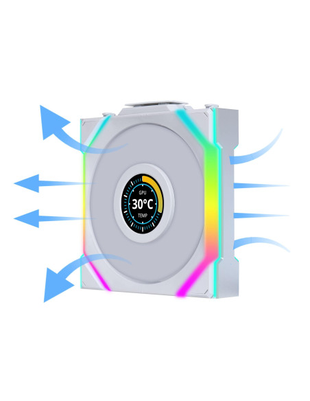 Вентилатор Lian Li UNI FAN SL Wireless LCD Reverse Blade ARGB PWM - 120 mm Бял