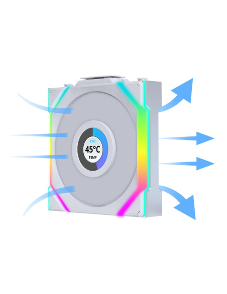 Вентилатори 3бр Lian Li UNI FAN SL Wireless LCD ARGB PWM - 120 mm Бели