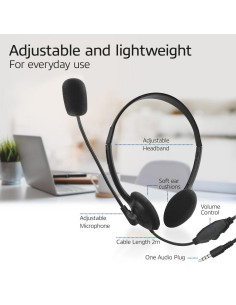 ACT Слушалки с микрофон, 3.5mm жак, 2м 2