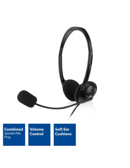 ACT Слушалки с микрофон, 3.5mm жак, 2м