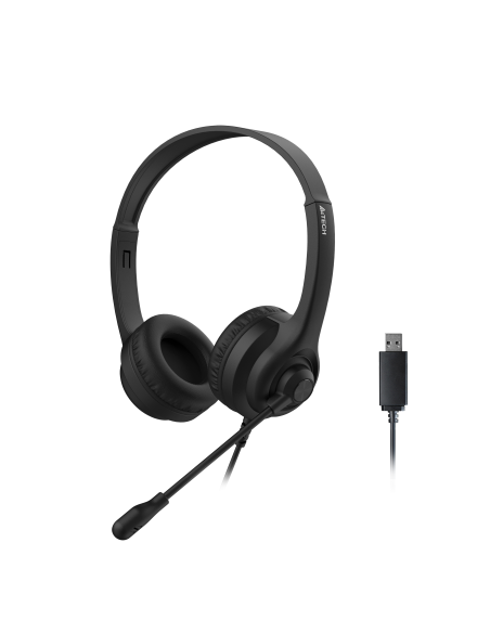 А4tech HU-8 Слушалки с микрофон, USB, въртящ се микрофон