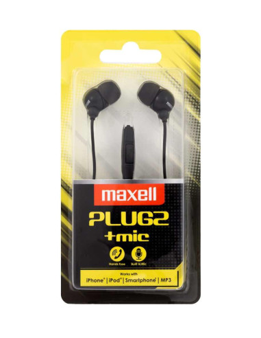 Слушалки  с микрофон MAXELL PLUGZ черна