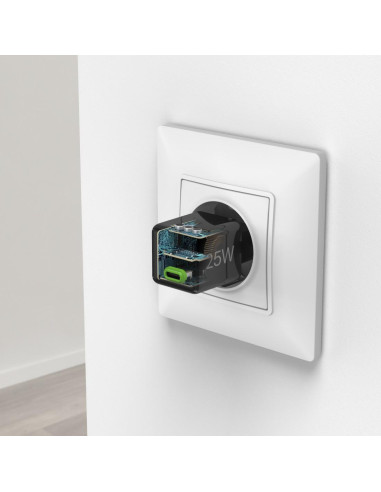 HAMA Бързо мини зарядно 220V, USB-C, PD/Qualcomm, 25 W, черен