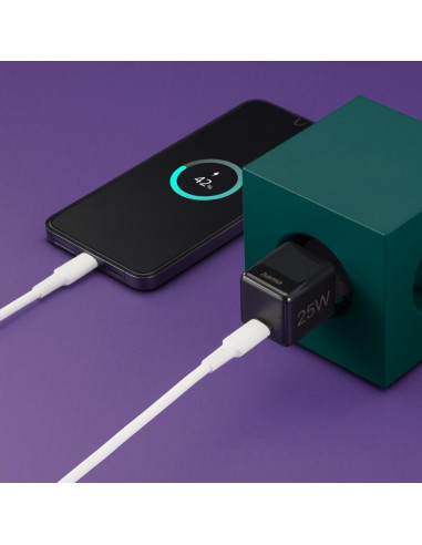 HAMA Бързо мини зарядно 220V, USB-C, PD/Qualcomm, 25 W, черен