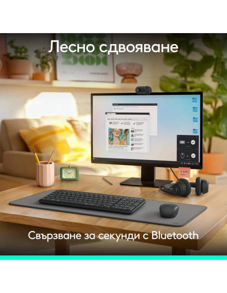 Безжичен комплект Logitech MK250 Graphite - Кирилизирана