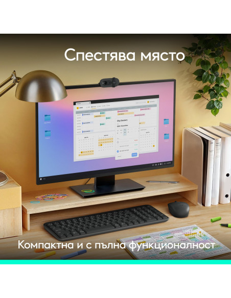 Безжичен комплект Logitech MK250 Graphite - Кирилизирана