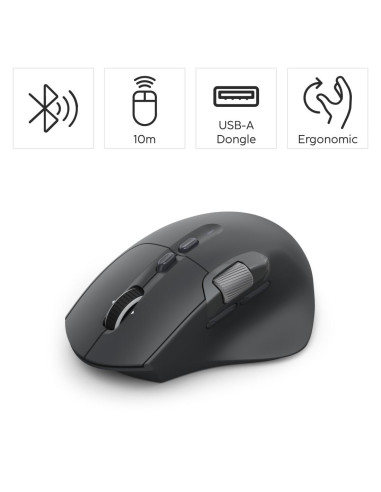 HAMA Мишка -bdquo,WM-900-ldquo, мултифункционална, ергономична, Bluetooth, батерия, RGB, черна