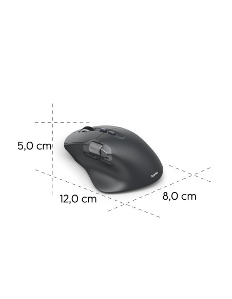 HAMA Мишка -bdquo,WM-900-ldquo, мултифункционална, ергономична, Bluetooth, батерия, RGB, черна