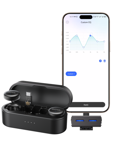 Безжична система микрофони BOYA BOYALINK 3-01 with lightning+USB-C +3.5mm TRS plug