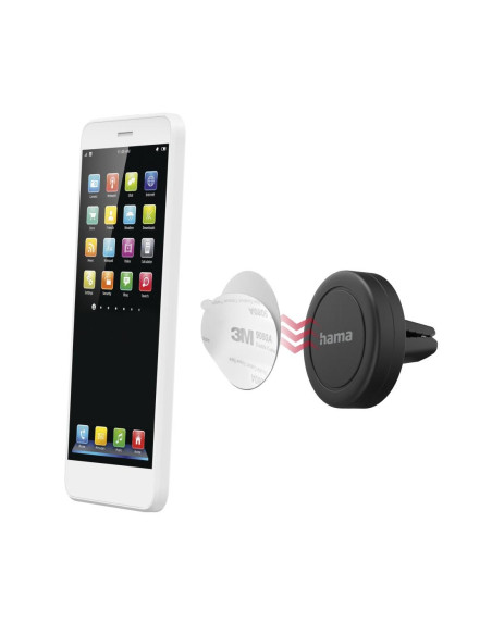 Стойка за телефон Hama Magnet, За кола, Въртене на 360 градуса, Черен