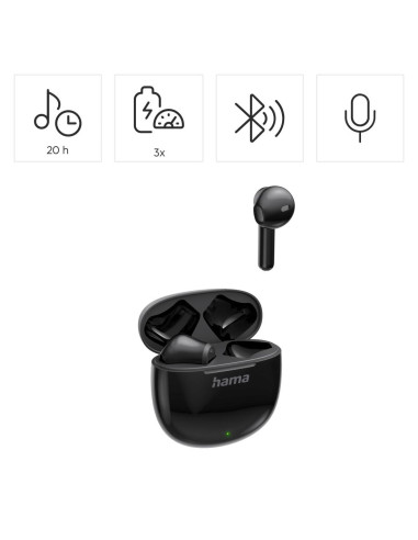 Hama Блутут слушалки -quot,Action One-quot,, TWS, Earbuds, черно