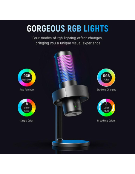 Настолен микрофон FIFINE A9 RGB 4 Polar Patterns- Black