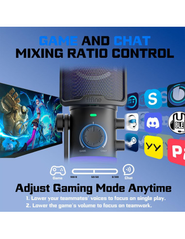 Настолен микрофон FIFINE AM6 RGB - Black