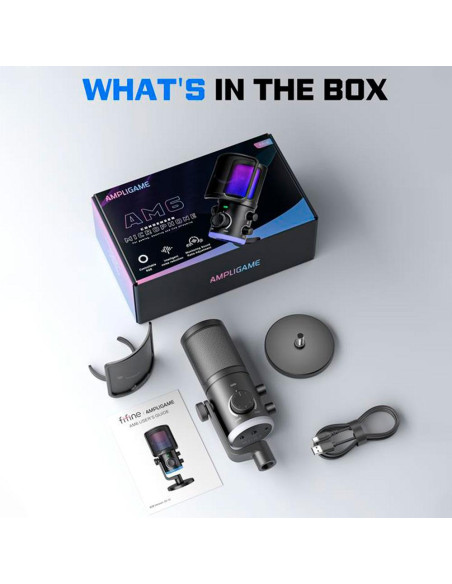 Настолен микрофон FIFINE AM6 RGB - Black